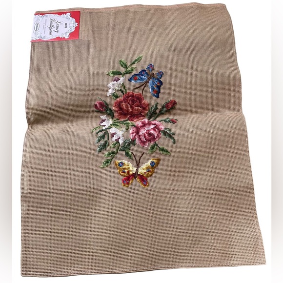 Scoville Dritz Other - Butterflies And Roses PreWorked VTG NOS Dritz 2525/3 Needlepoint Madeira 18 X 24